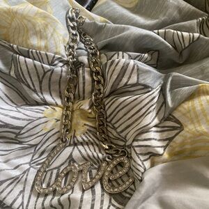 Silver 'Love' Chain Necklace